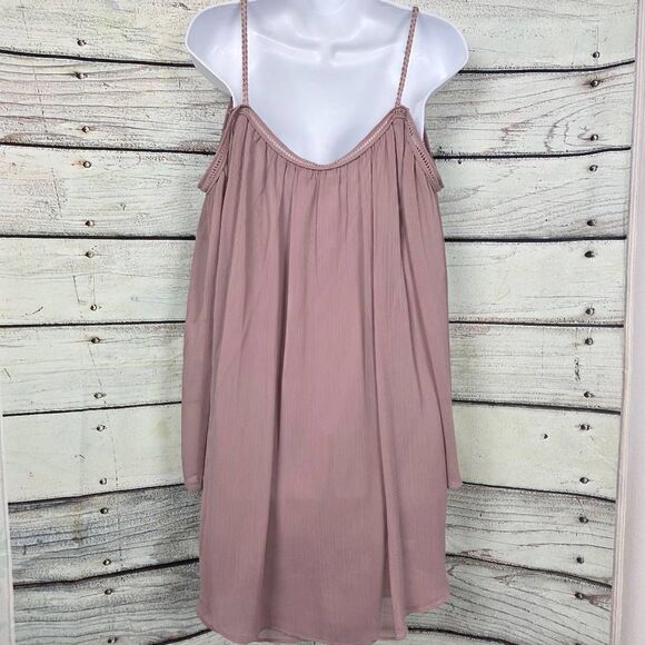 Double Zero M Mauve Cold Shoulder Boho Blouse - Picture 5 of 8